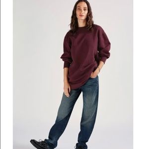Zara burgundy combination sweatshirt, NWT